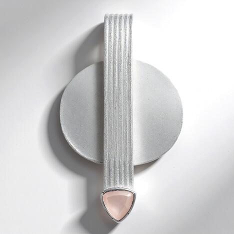 Ciondolo in argento con Quarzo Rosa (MONOSONO COLLECTION)