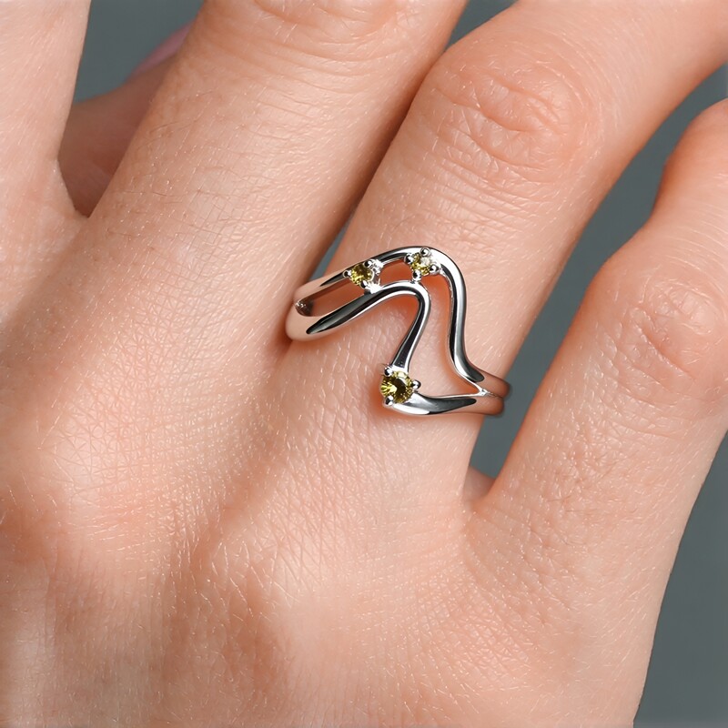 Anello in argento con Diamante Champagne I3 (de Melo Essence)