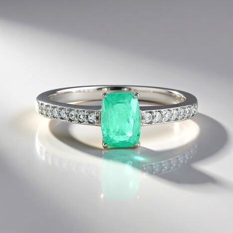 Anello in argento con Smeraldo Colombiano