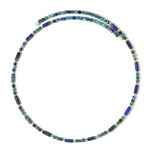 Stalen halsband met lapis lazulistenen (Riya)