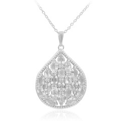 Zilveren halsketting met witte topaasstenen