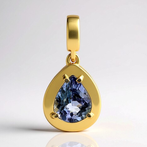 Ciondolo in oro con Tanzanite (non riscaldata)