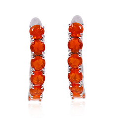 Zilveren oorbellen met Oranje Ethiopische Opalen