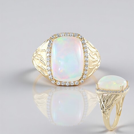 Anello in oro con Opale di Welo AAA (de Melo)