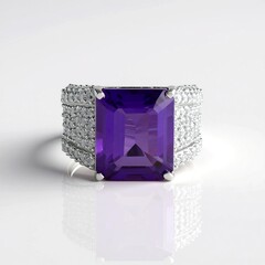Anello in argento con Ametista Siberiana