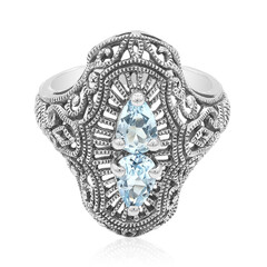 Himmelblauer Topas-Silberring