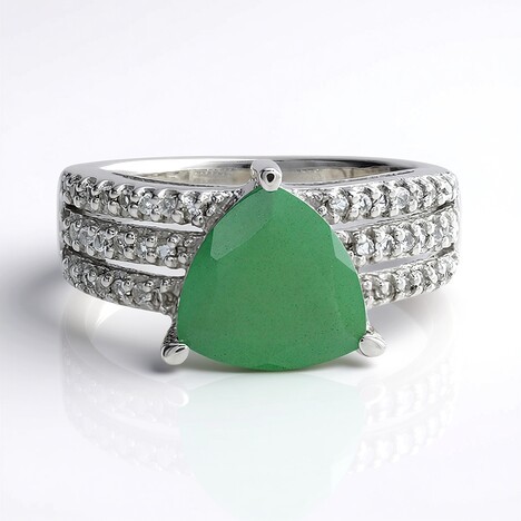 Anello in argento con Calcedonio Verde
