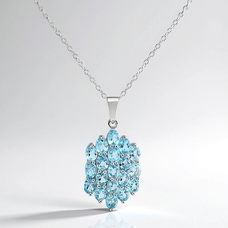Collana in argento con Topazio Blu Cielo