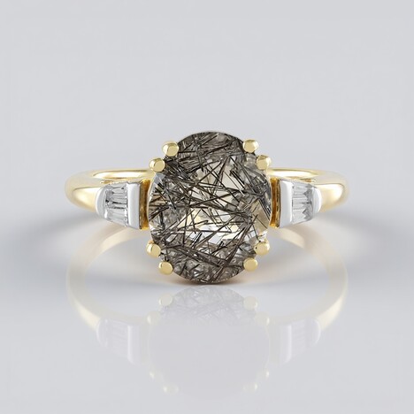 Anello in argento con Quarzo Rutilato Nero