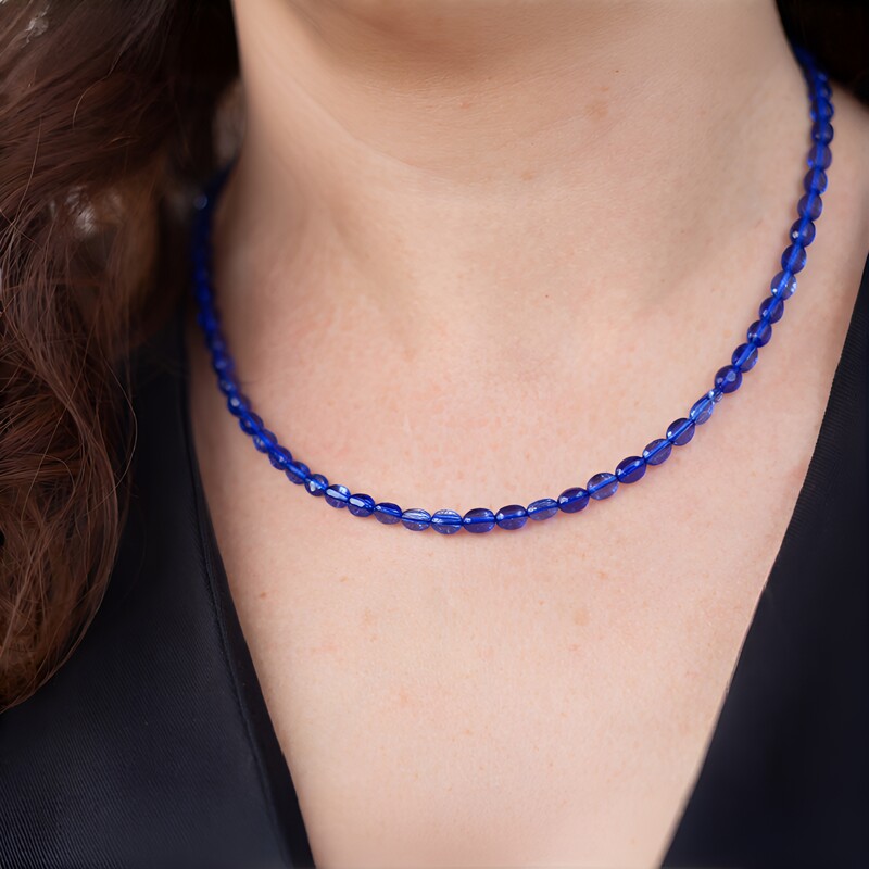 Collana in argento con Cianite del Nepal