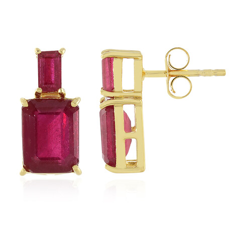 Boucles d'oreilles en argent et Rubis de Madagascar