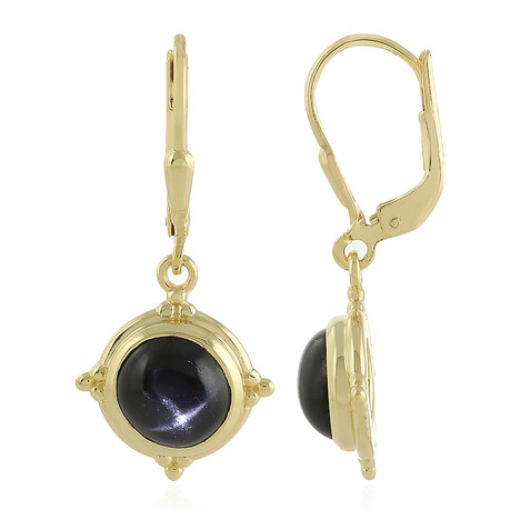 Zilveren oorbellen met Indische Ster Diopsieden