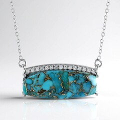 Collana in argento con Turchese Ramato Blu Mohave (Faszination Türkis)