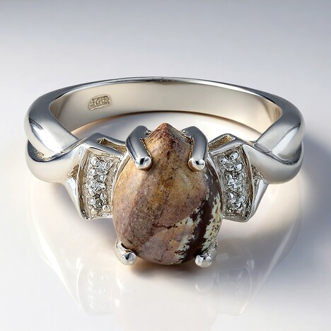 Anello in argento con Diaspro Dentritico Sonora