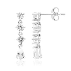 Boucles d'oreilles en argent et Topaze blanche
