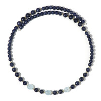 Collana rigida in acciaio con Zaffiro Blu (Riya)