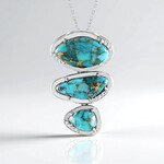 Collana in argento con Turchese Ramato Blu Mohave (Faszination Türkis)