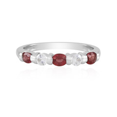 Zilveren ring met Tanzania robijnen
