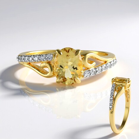 Anello in argento con Berillo Giallo