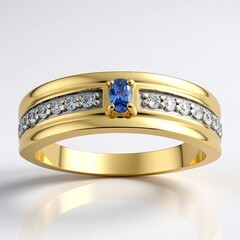 Anello in oro con Benitoite