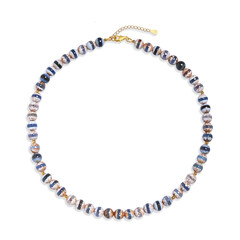 Mongolischer Achat-Silberhalskette