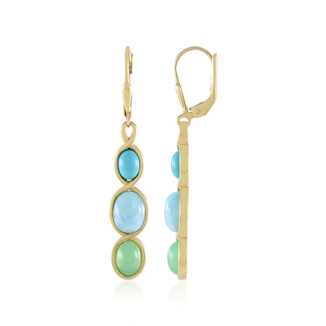 Boucles d'oreilles en argent et Larimar (KM by Juwelo)