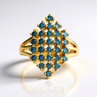 Anillo en plata con Diamante azul I2