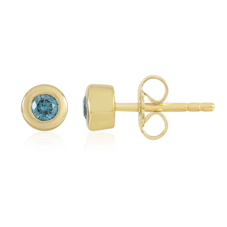 Zilveren oorbellen met I2 Blauwe Diamanten