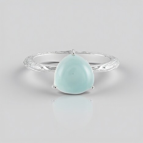 Anello in argento con Calcedonio Acqua