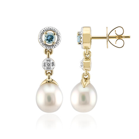 Orecchini in oro con Perla Bianca dei Mari del Sud (Michelle Albala)