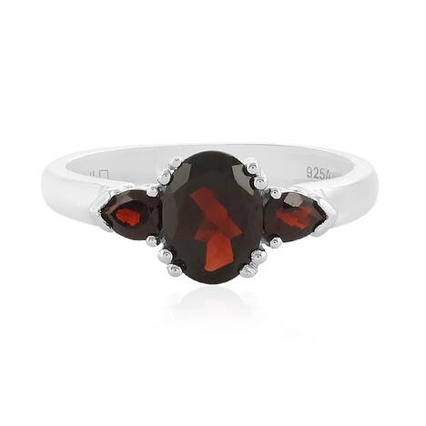 Anillo en plata con Granate de Mozambique