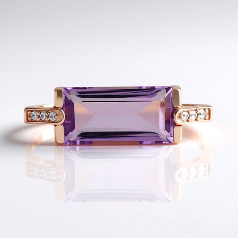 Anello in argento con Ametista Rose de France