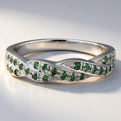 Anello placcato in platino con Diamante Fancy