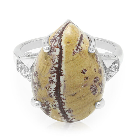 Bague en argent et Jaspe dendritique de Sonora