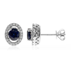 Gouden oorbellen met Blauwe Ceylon saffieren