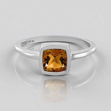 Anello in argento con Citrino Brandy
