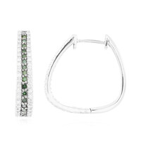 Grüner Diamant-Silberohrringe