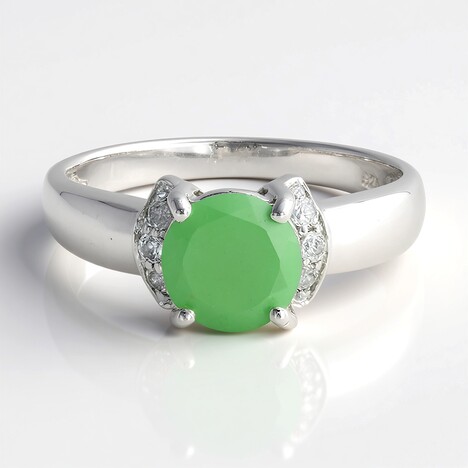 Anello da uomo in argento con Calcedonio Verde