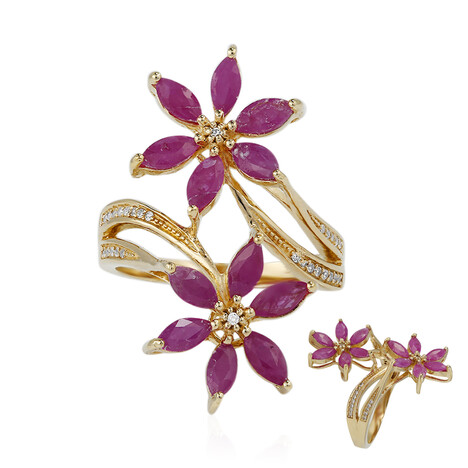 Anello in argento con Rubino della Birmania