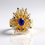 Bague en argent et Spinelle bleu cobalt (Gems en Vogue)