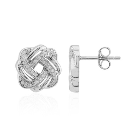 Zilveren oorbellen met zirkonen