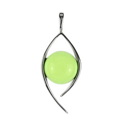 Colgante en plata con Ámbar colombiano verde