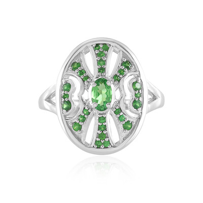 Bague en argent et Tsavorite de Tanzanie