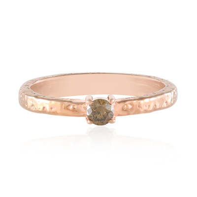Zilveren ring met een I2 Champagne Diamant