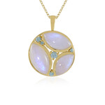 Collar en plata con Piedra de luna azul (KM by Juwelo)