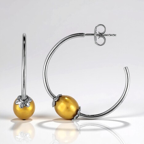 Orecchini in argento con Perla di Acqua Dolce (MONOSONO COLLECTION)