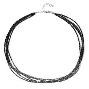 Collar en plata con Espinela negra (Riya)
