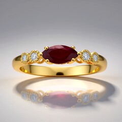 Anello in oro con Rubino Mozambico AAA