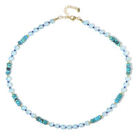 Collar en plata con Topacio azul cielo (Riya)