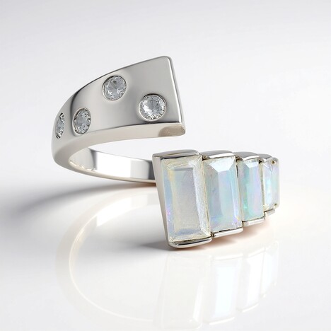 Bague en argent et Opale Welo AAA (de Melo Essence)